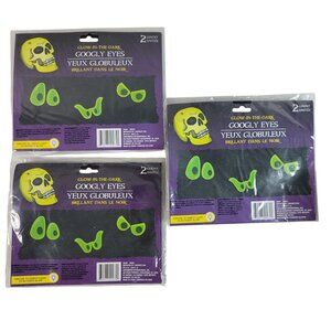 Greenbrier Halloween Glow in the Dark Googly Eyes Decor Vintage Lot of 3 NEW